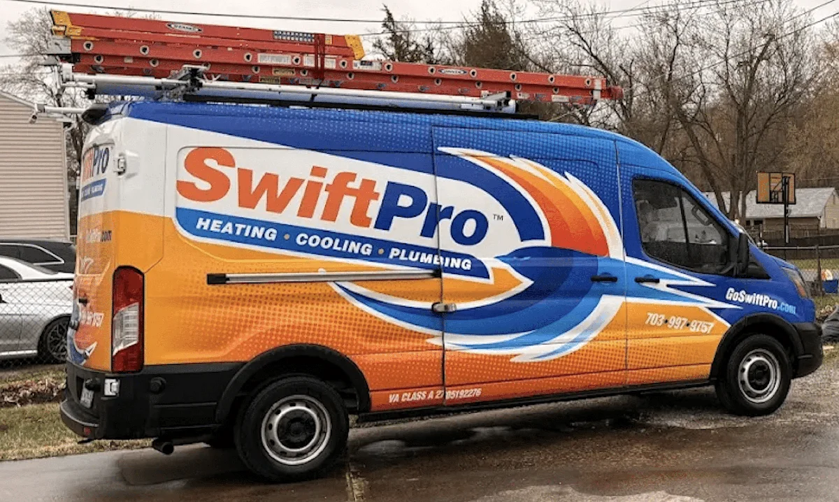 SwiftPro heating, cooling and plumbing service van